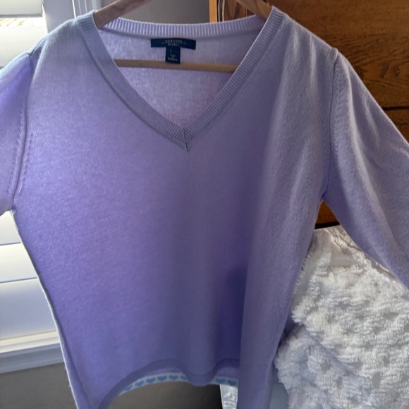 Weekend Max Mura Lavender V-Neck Cashmere Sweater Size L NWOT - Picture 3 of 11